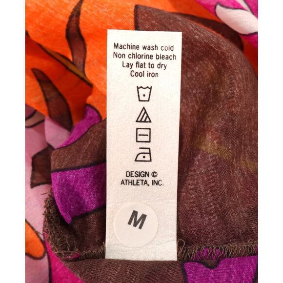 Athleta Dress Medium Multi Tunic Cover Up Mod Psychedelic Leaves Resort - Picture 9 of 14